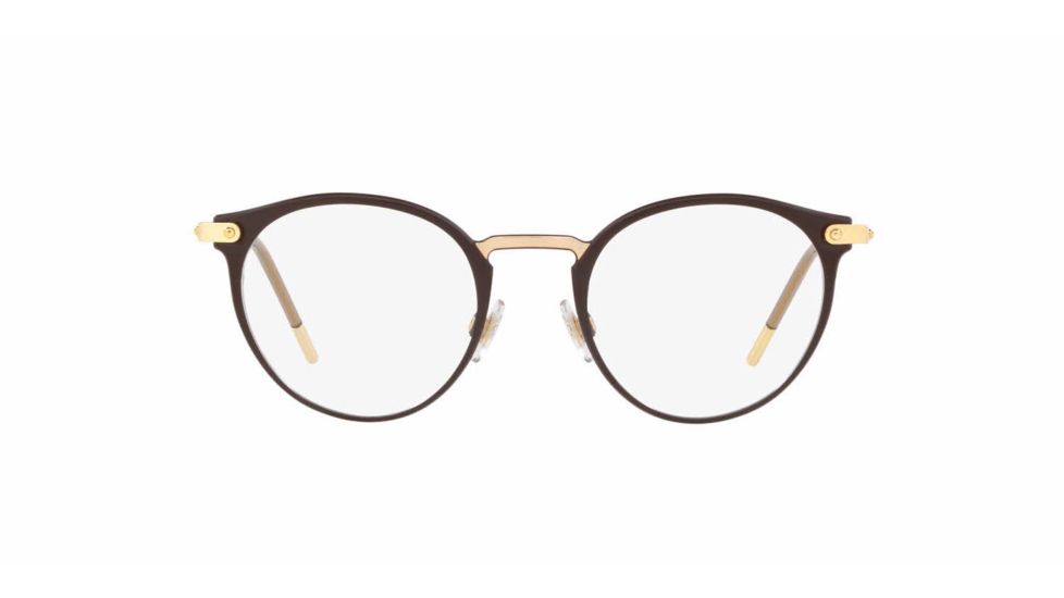 Dolce&amp;Gabbana DG1318 Prescription Eyeglasses, 48mm, Matte Brown/Gold, DG1318-1315-48-SV