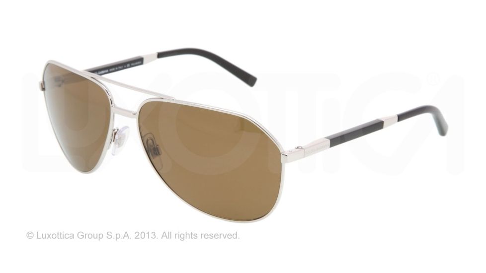 Dolce&amp;Gabbana ICONIC 45&amp;deg CUT DG2073K Progressive Prescription Sunglasses DG2073K-102857-61 - Lens Diameter 61 mm, Lens Diameter 61 mm, Frame Color Silver