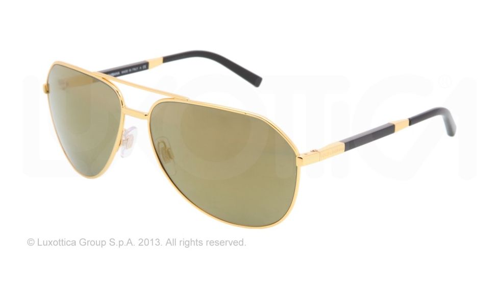 Dolce&amp;Gabbana ICONIC 45&amp;deg CUT DG2073K Progressive Prescription Sunglasses DG2073K-440-39-61 - Lens Diameter 61 mm, Lens Diameter 61 mm, Frame Color Yellow Gold