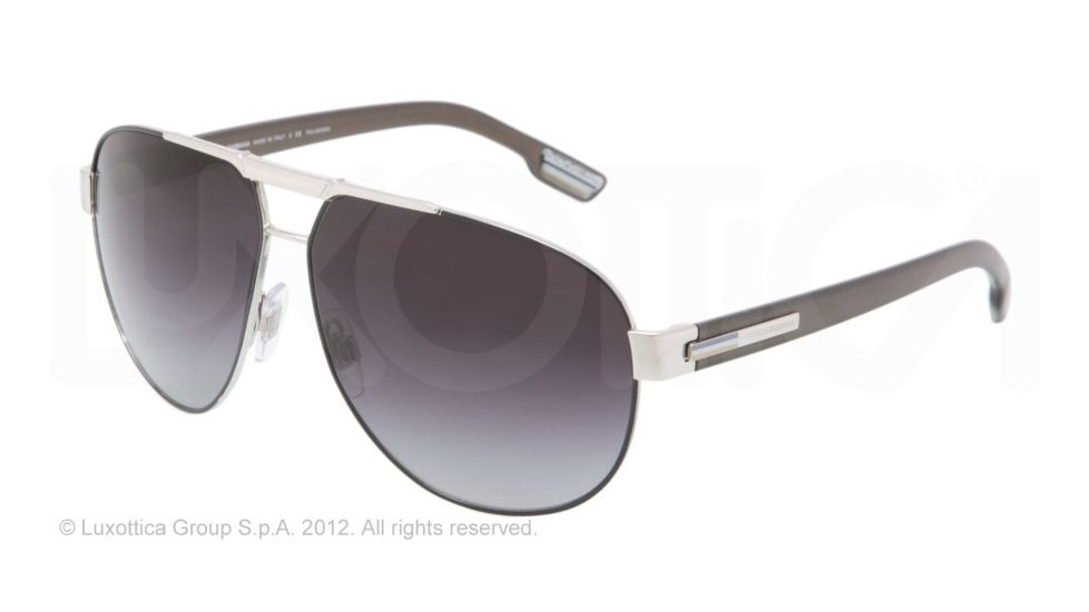 Dolce&amp;Gabbana GYM DG2099 Single Vision Prescription Sunglasses DG2099-1083T3-61 - Lens Diameter 61 mm, Lens Diameter 61 mm, Frame Color Silver/gray