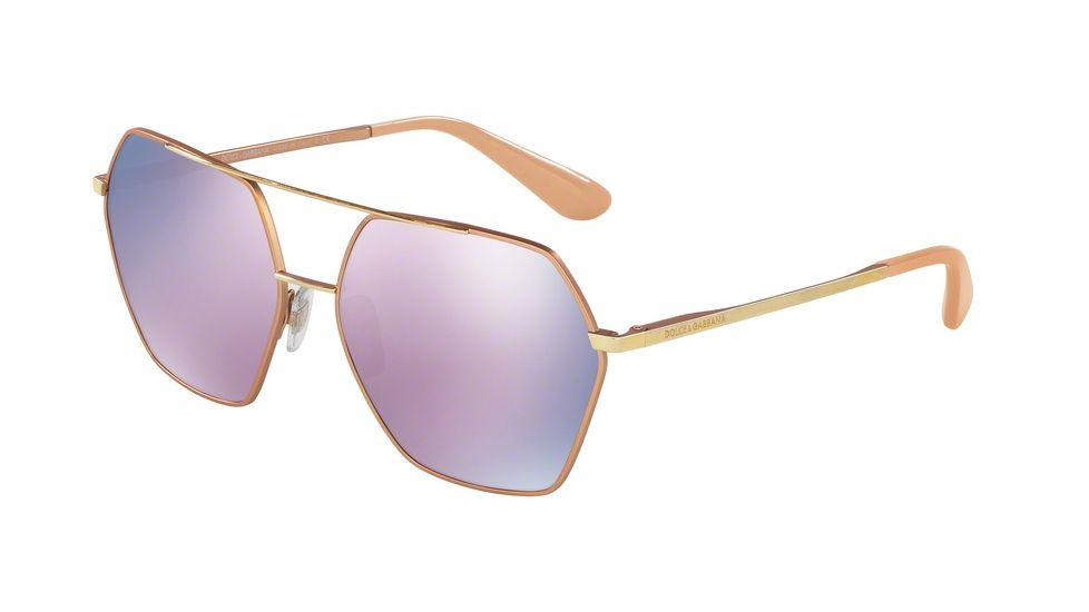 Dolce&amp;Gabbana DG2157 Progressive Prescription Sunglasses DG2157-12945R-59 - Lens Diameter 59 mm, Frame Color Matte Pink Gold