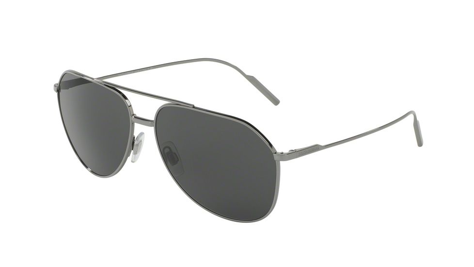 Dolce&amp;Gabbana DG2166 Single Vision Prescription Sunglasses DG2166-04-87-61 - Lens Diameter 61 mm, Frame Color Gunmetal