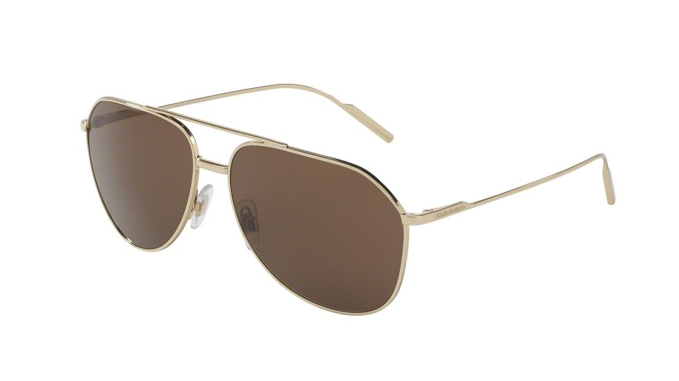 Dolce&amp;Gabbana DG2166 Single Vision Prescription Sunglasses DG2166-488-73-61 - Lens Diameter 61 mm, Frame Color Pale Gold