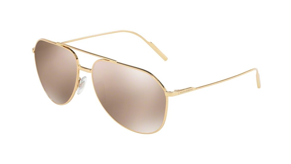 Dolce&amp;Gabbana DG2166 Single Vision Prescription Sunglasses DG2166-K02-F9-61 - Lens Diameter 61 mm, Frame Color Gold Plated