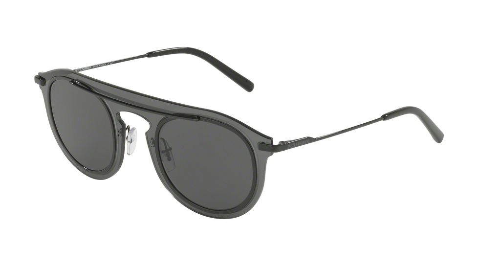 Dolce&amp;Gabbana DG2169 Single Vision Prescription Sunglasses DG2169-01-87-48 - Lens Diameter 48 mm, Frame Color Smoke