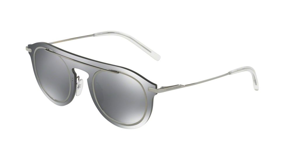 Dolce&amp;Gabbana DG2169 Single Vision Prescription Sunglasses DG2169-04-6G-48 - Lens Diameter 48 mm, Frame Color Grey Mirror Black