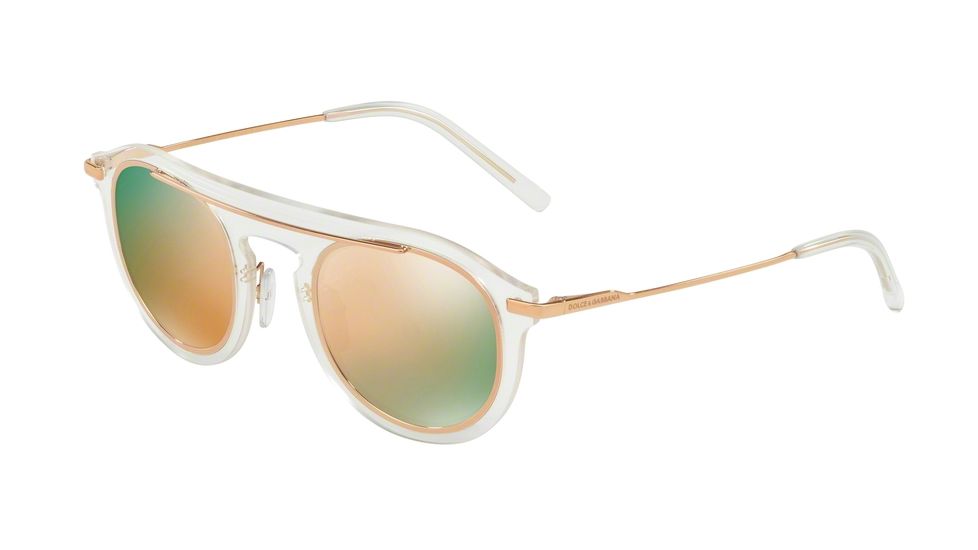 Dolce&amp;Gabbana DG2169 Single Vision Prescription Sunglasses DG2169-12984Z-46 - Lens Diameter 46 mm, Frame Color Clear