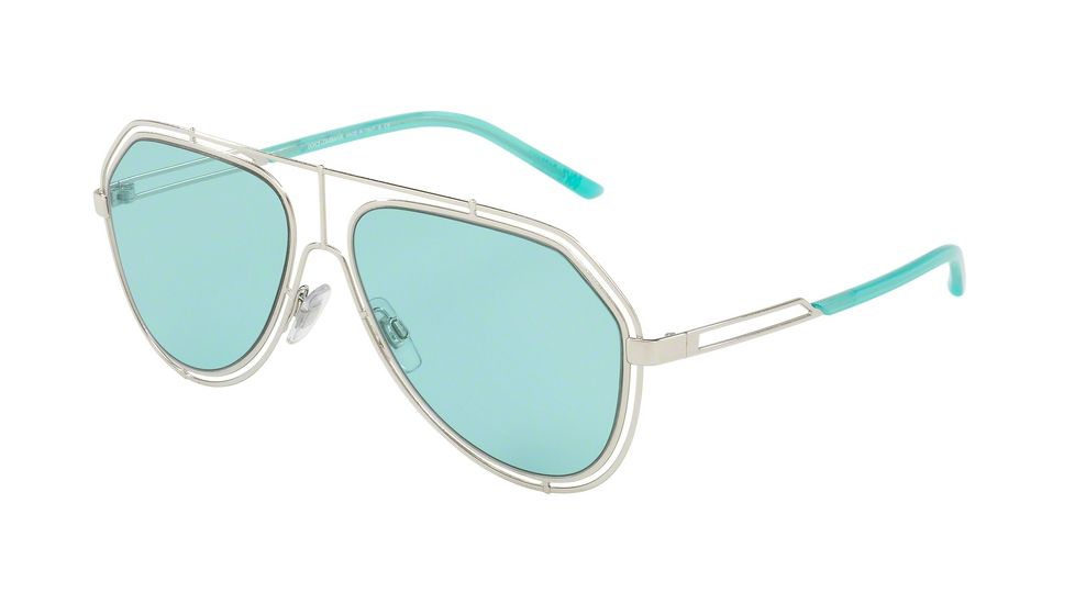 Dolce&amp;Gabbana DG2176 Single Vision Prescription Sunglasses DG2176-05-65-59 - Lens Diameter 59 mm, Frame Color Silver