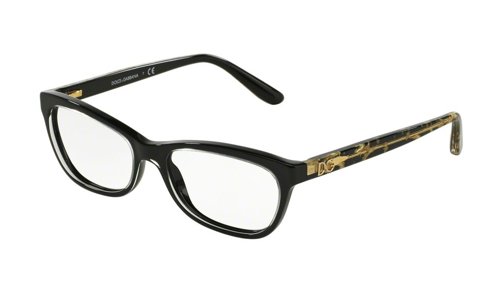 Dolce&amp;Gabbana DG3221 Bifocal Prescription Eyeglasses 2917-53 - Crystal On Black Frame