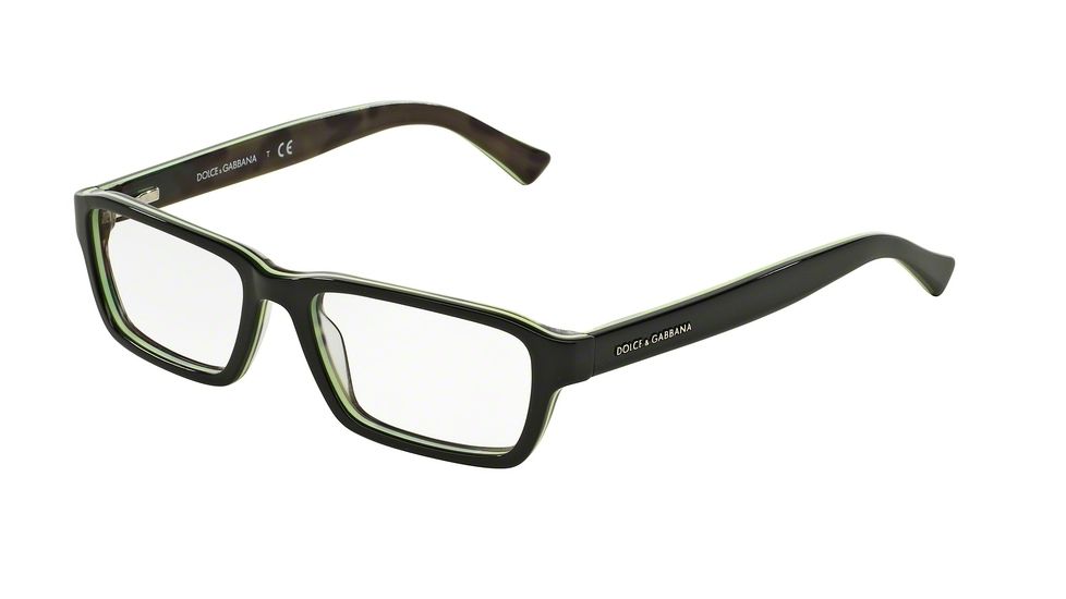 Dolce&amp;Gabbana DG3230 Progressive Prescription Eyeglasses 2953-48 - Black/fluo Yellow/camo Frame