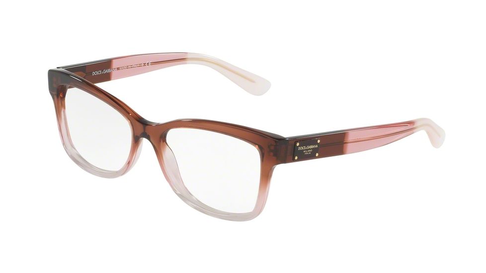 Dolce&Gabbana DG3254 Progressive Prescription Eyeglasses 3060-52 - Bordeaux Grad/pink/powder Frame