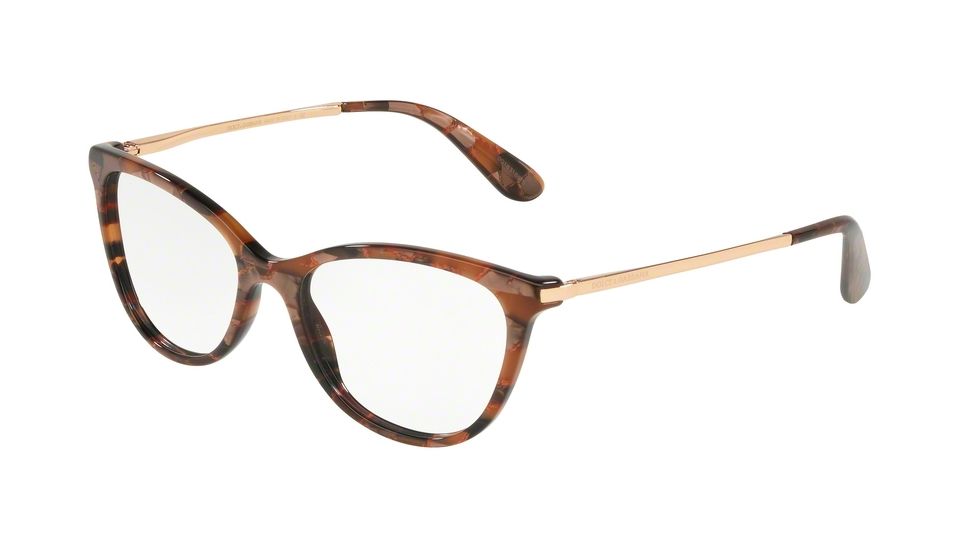 Dolce&amp;Gabbana DG3258F Single Vision Prescription Eyeglasses, 54mm, Cube Bronze, DG3258F-3131-54-SV