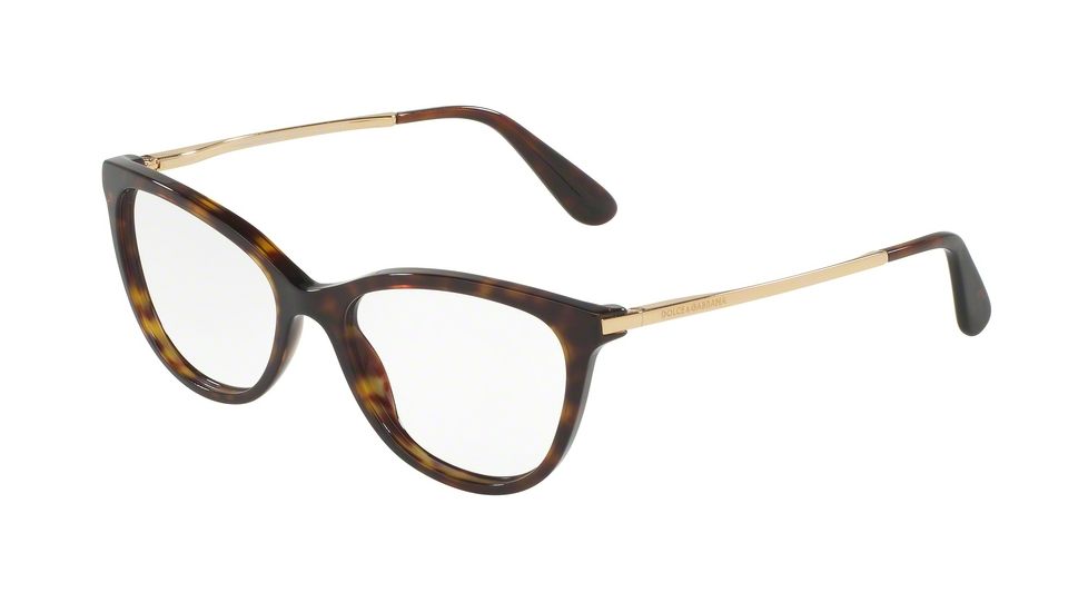 Dolce&amp;Gabbana DG3258F Single Vision Prescription Eyeglasses 502-54 - Havana Frame