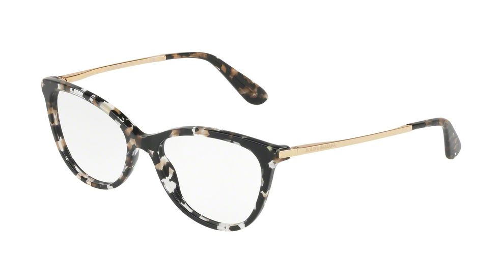 Dolce&amp;Gabbana DG3258F Single Vision Prescription Eyeglasses 911-54 - Cube Black/gold Frame