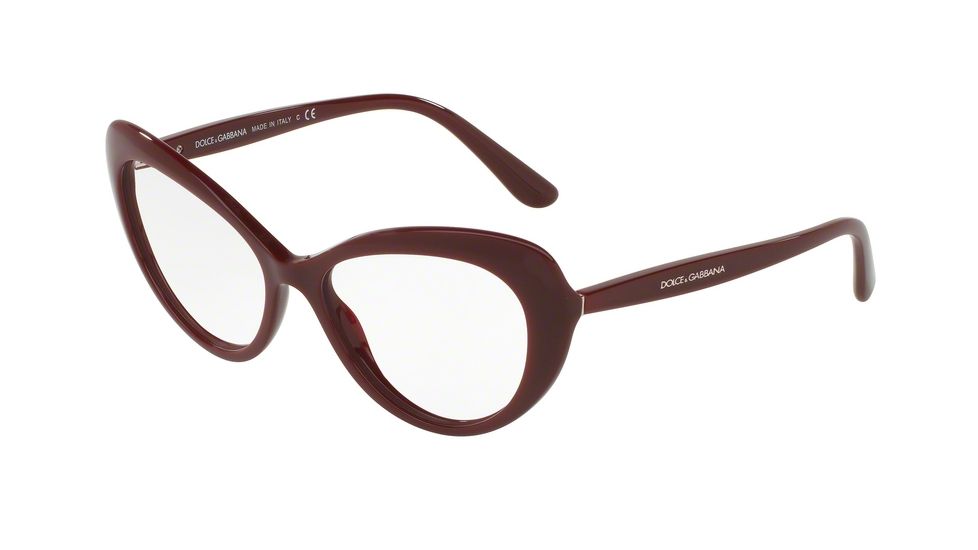 Dolce&amp;Gabbana DG3264F Single Vision Prescription Eyeglasses 3091-54 - Bordeaux Frame