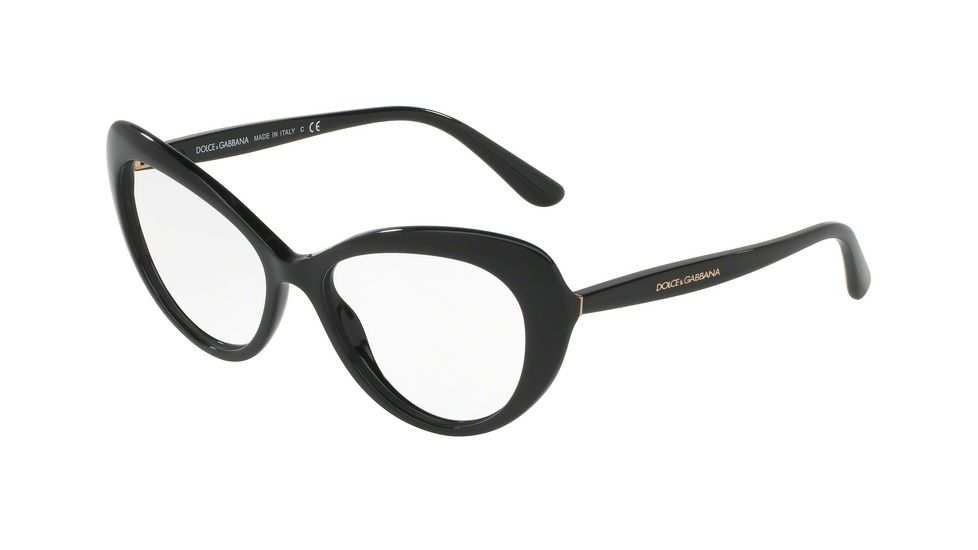 Dolce&amp;Gabbana DG3264F Single Vision Prescription Eyeglasses 501-54 - Black Frame