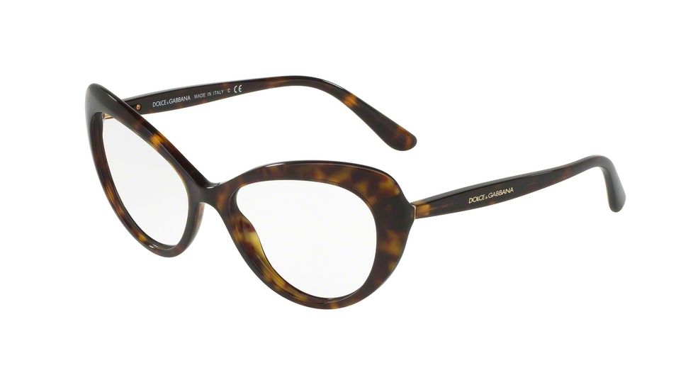 Dolce&amp;Gabbana DG3264F Single Vision Prescription Eyeglasses 502-54 - Havana Frame