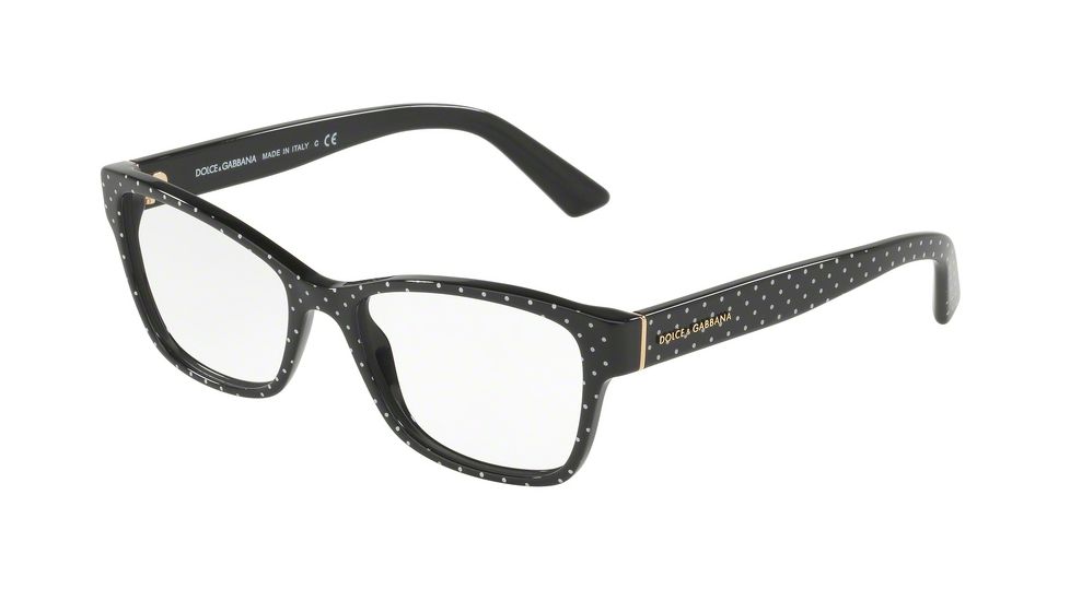 Dolce&amp;Gabbana DG3274 Bifocal Prescription Eyeglasses 3126-54 - Pois White Son Black Frame