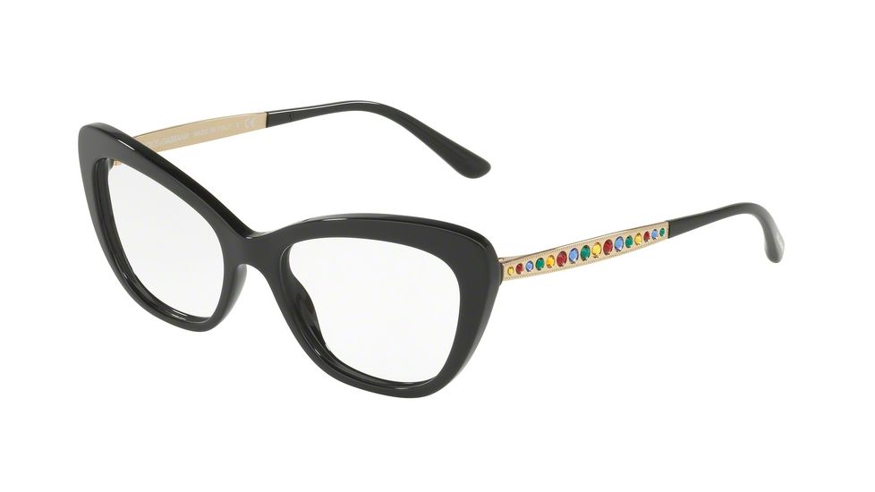 Dolce&amp;Gabbana DG3275B Single Vision Prescription Eyeglasses 501-52 - Black Frame