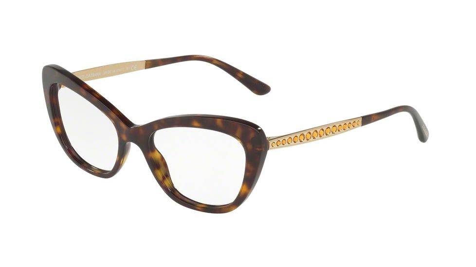 Dolce&amp;Gabbana DG3275B Single Vision Prescription Eyeglasses 502-52 - Havana Frame