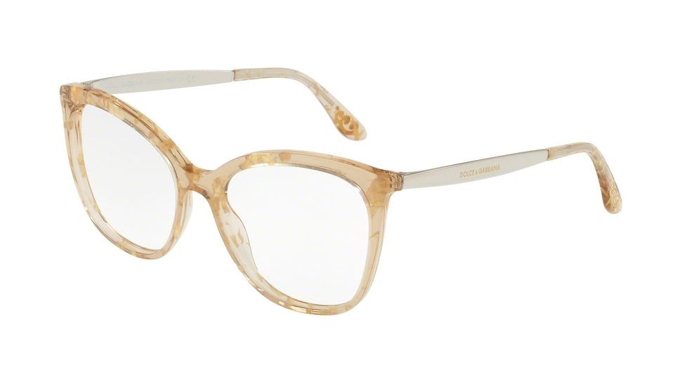 Dolce&amp;Gabbana DG3278F Single Vision Prescription Eyeglasses 3146-54 - Leaf Gold Frame