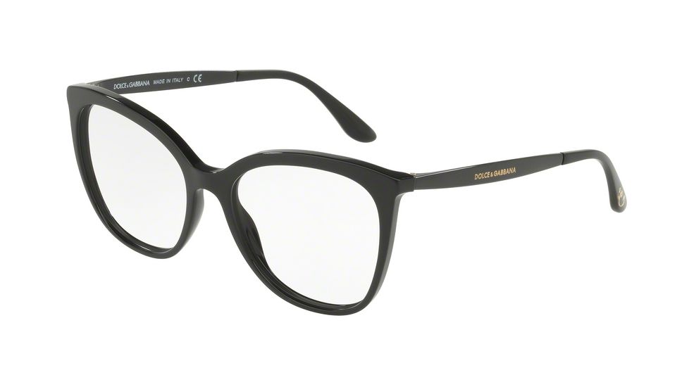 Dolce&amp;Gabbana DG3278F Single Vision Prescription Eyeglasses 501-54 - Black Frame