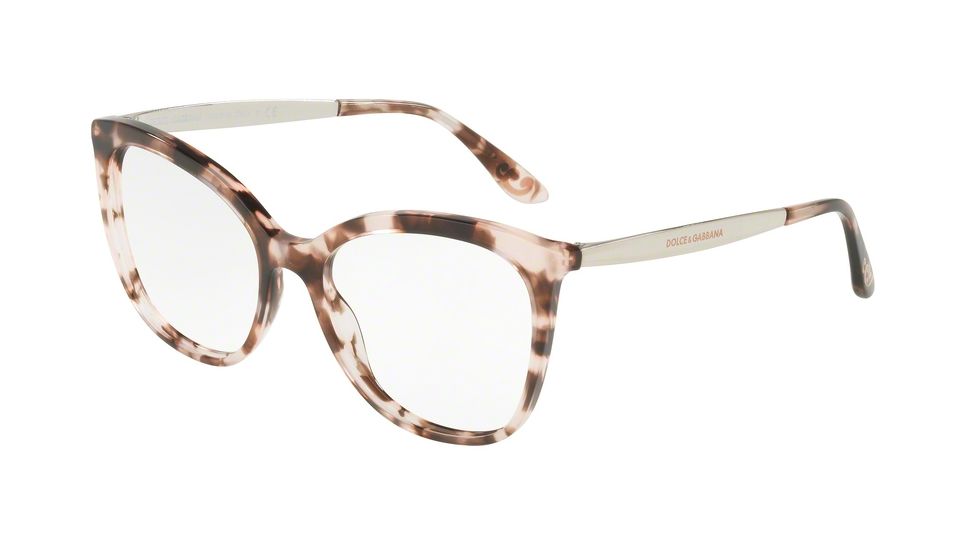 Dolce&amp;Gabbana DG3278F Single Vision Prescription Eyeglasses 5253-54 - Cube Pink Frame