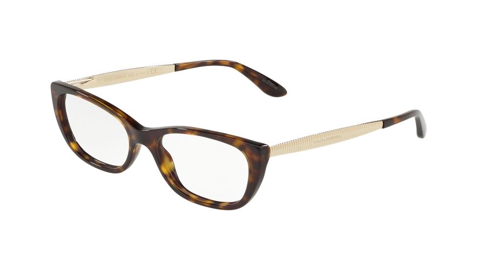 Dolce&Gabbana DG3279F Single Vision Prescription Eyeglasses 502-53 - Havana Frame