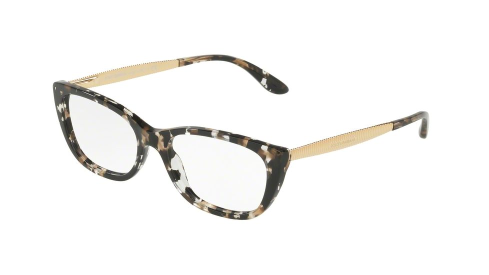 Dolce&Gabbana DG3279F Single Vision Prescription Eyeglasses 911-53 - Cube Black/gold Frame