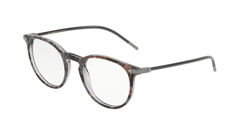 Dolce&Gabbana DG3303F Bifocal Prescription Eyeglasses, 52mm, Top Grey Havana On Grey Tr, DG3303F-3183-52-BI