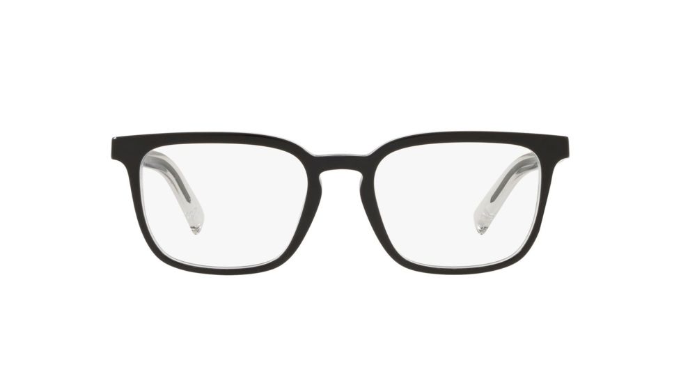 Dolce&amp;Gabbana DG3307 Progressive Prescription Eyeglasses, 51mm, Top Black On Crystal, DG3307-675-51-PRO
