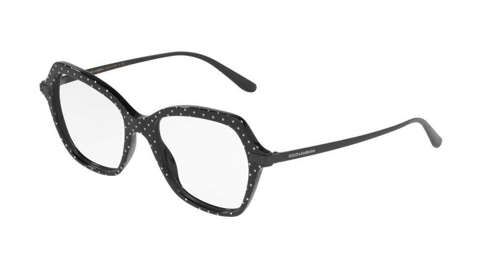 Dolce&amp;Gabbana DG3311 Eyeglass Frames 3126-53 - Pois White On Black