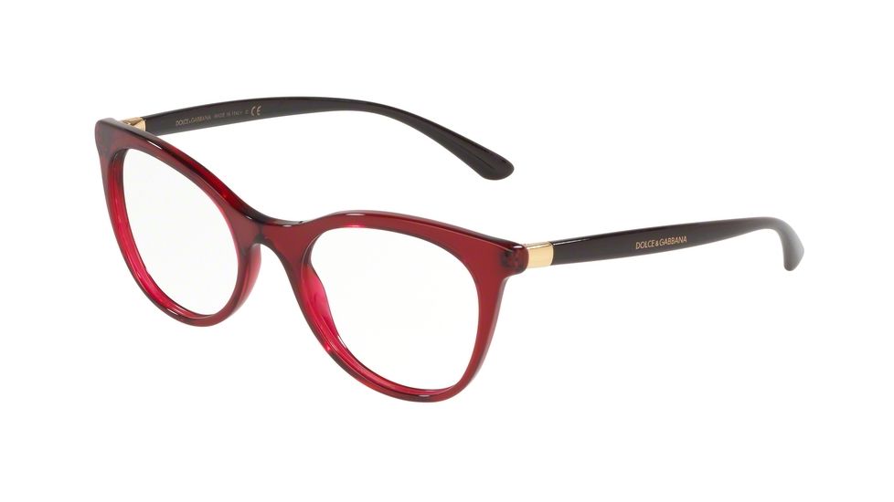 Dolce&amp;Gabbana DG3312 Bifocal Prescription Eyeglasses, 50mm, Transparent Bordeaux, DG3312-3211-50-BI