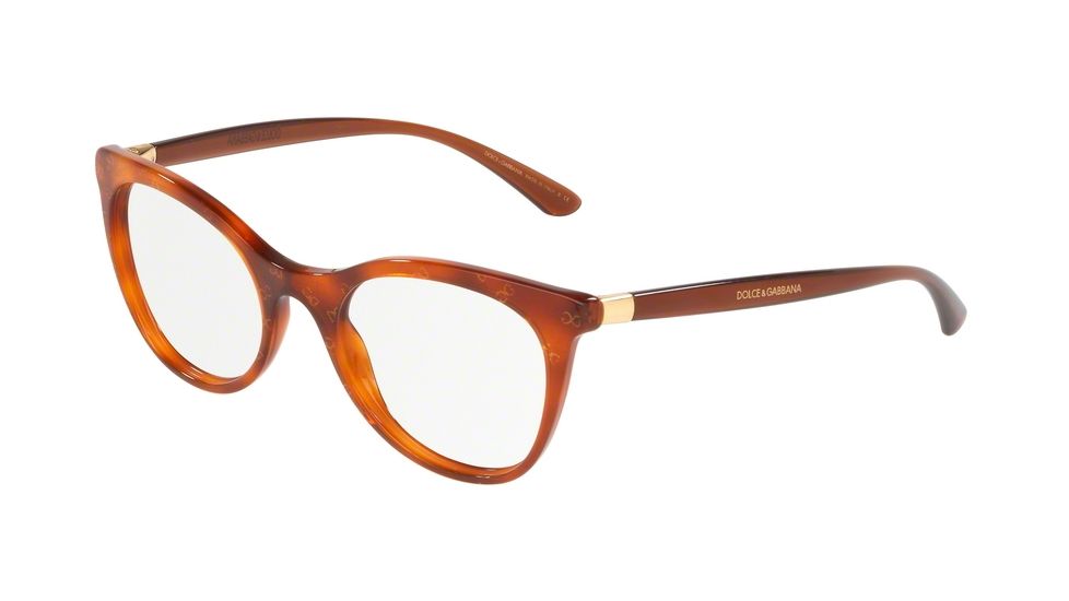 Dolce&amp;Gabbana DG3312 Bifocal Prescription Eyeglasses, 50mm, Honey Havana Dg Gold, DG3312-3212-50-BI