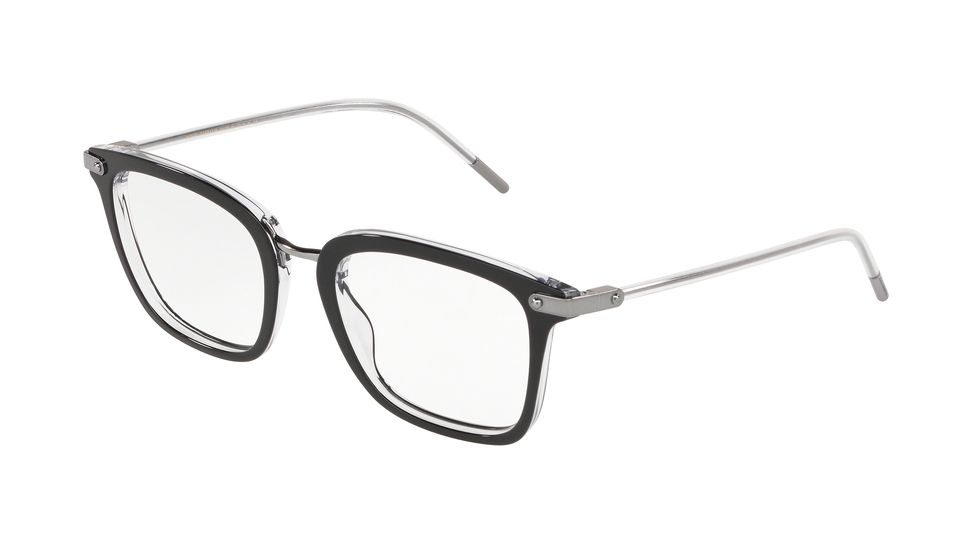 Dolce&amp;Gabbana DG3319 Bifocal Prescription Eyeglasses, 50mm, Black On Crystal, DG3319-675-50-BI