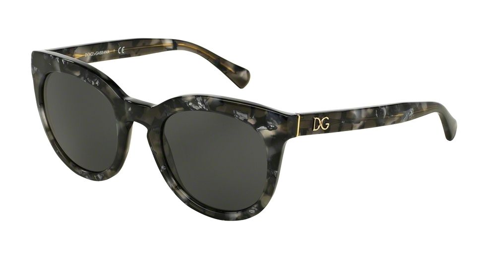 Dolce&amp;Gabbana DG4249 Single Vision Prescription Sunglasses DG4249-293387-50 - Lens Diameter 50 mm, Frame Color Black Marble