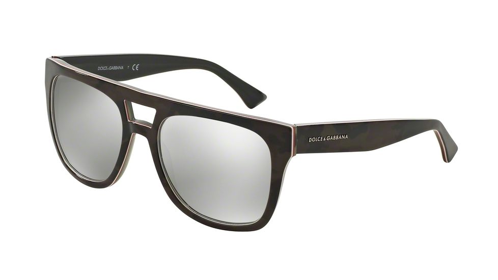 Dolce&amp;Gabbana DG4255 Progressive Prescription Sunglasses DG4255-29526G-56 - Lens Diameter 56 mm, Frame Color Camo/fluo Red/brown