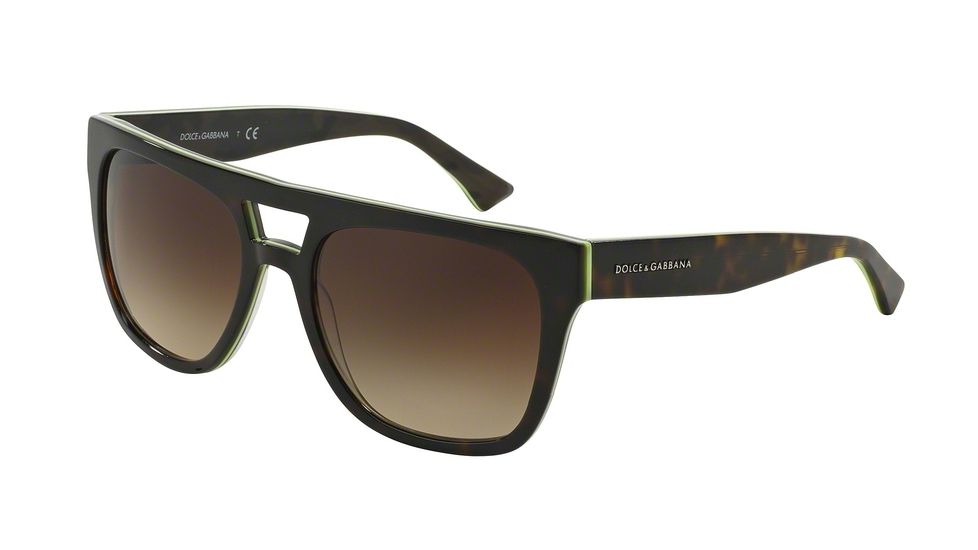 Dolce&amp;Gabbana DG4255 Progressive Prescription Sunglasses DG4255-296113-56 - Lens Diameter 56 mm, Frame Color Havana/yellow Fluo/camo