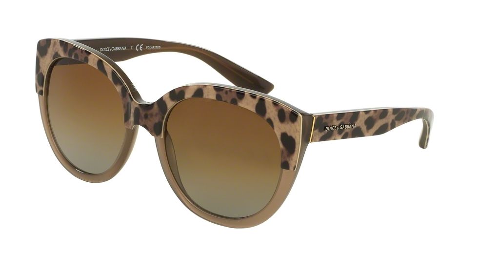 Dolce&amp;Gabbana DG4259 Single Vision Prescription Sunglasses DG4259-2967T5-56 - Lens Diameter 56 mm, Frame Color Top Mud On Animalier
