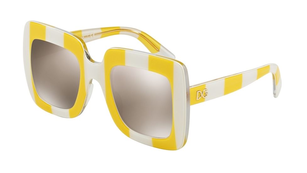 Dolce&amp;Gabbana DG4263 Bifocal Prescription Sunglasses DG4263-30255A-50 - Lens Diameter 50 mm, Frame Color Stripe Yellow/white