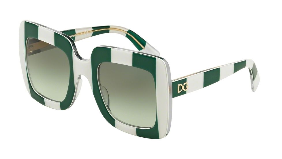 Dolce&amp;Gabbana DG4263 Bifocal Prescription Sunglasses DG4263-30268E-50 - Lens Diameter 50 mm, Frame Color Stripe Green/white