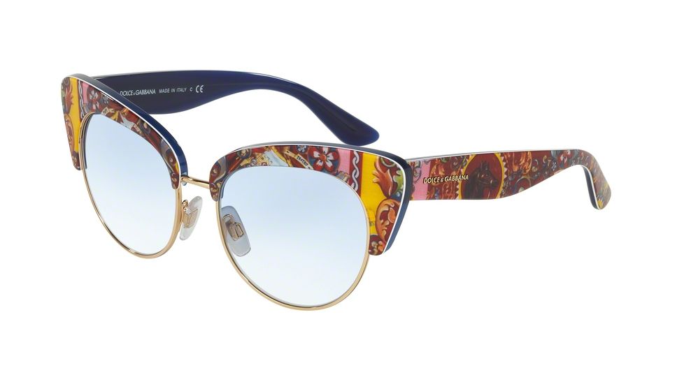 Dolce&amp;Gabbana DG4277 Sunglasses 30361W-52 - Top Handcart/blue Frame, Clear Lenses