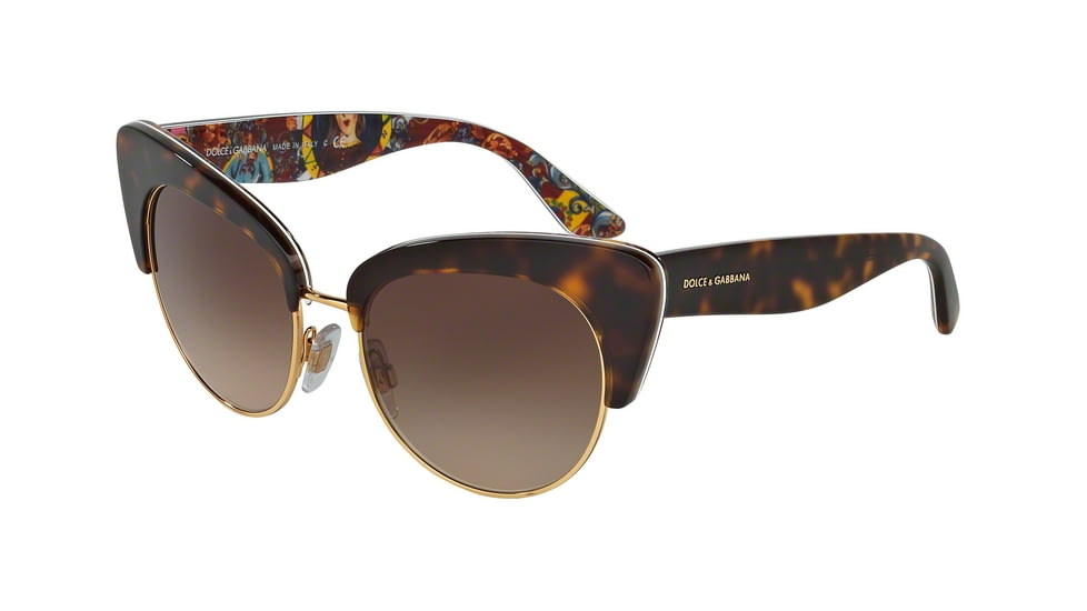 Dolce&amp;Gabbana DG4277 Sunglasses 303713-52 - Top Havana/handcart Frame, Brown Gradient Lenses