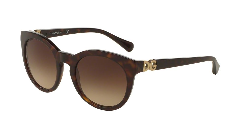 Dolce&amp;Gabbana DG4279F Sunglasses 502/13-55 - Drak Havana Frame, Brown Gradient Lenses