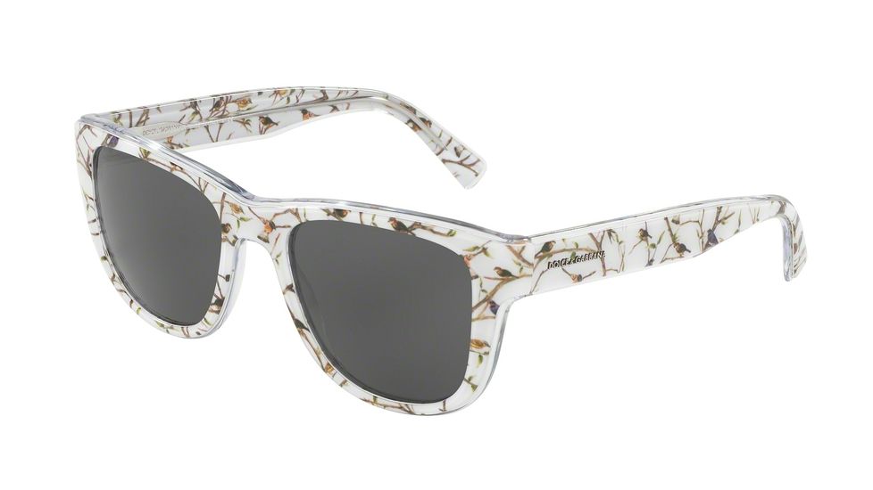 Dolce&amp;Gabbana DG4284 Single Vision Prescription Sunglasses DG4284-305587-54 - Lens Diameter 54 mm, Frame Color White Birds