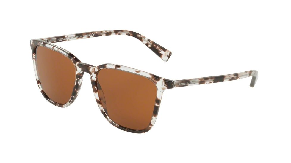 Dolce&amp;Gabbana DG4301 Single Vision Prescription Sunglasses DG4301-313873-53 - Lens Diameter 53 mm, Frame Color Havana Clear Brown