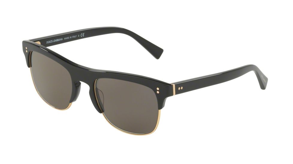 Dolce&amp;Gabbana DG4305F Progressive Prescription Sunglasses DG4305F-501-R5-53 - Lens Diameter 53 mm, Frame Color Black/Gold