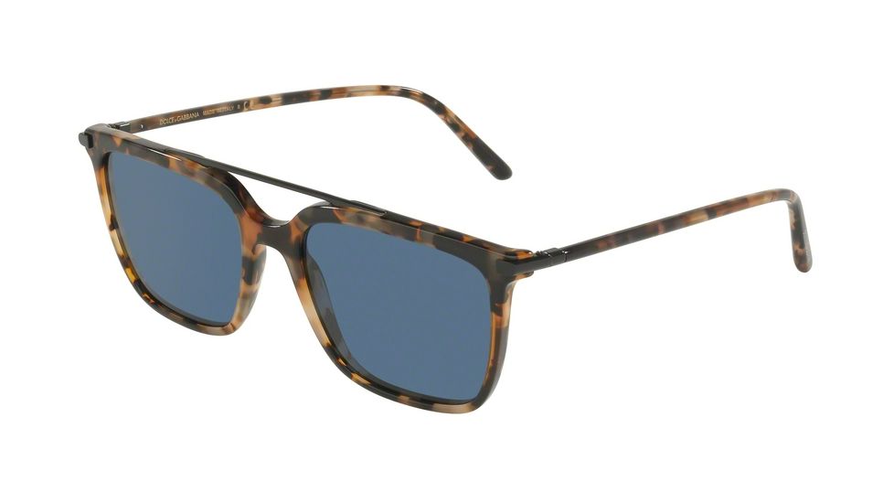 Dolce&amp;Gabbana DG4318 Single Vision Prescription Sunglasses DG4318-314180-55 - Lens Diameter 55 mm, Frame Color Blue Havana