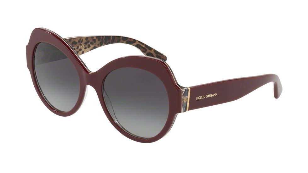 Dolce&amp;Gabbana DG4320F Sunglasses 31568G-56 - Bordeaux On Leo Frame, Grey Gradient Lenses