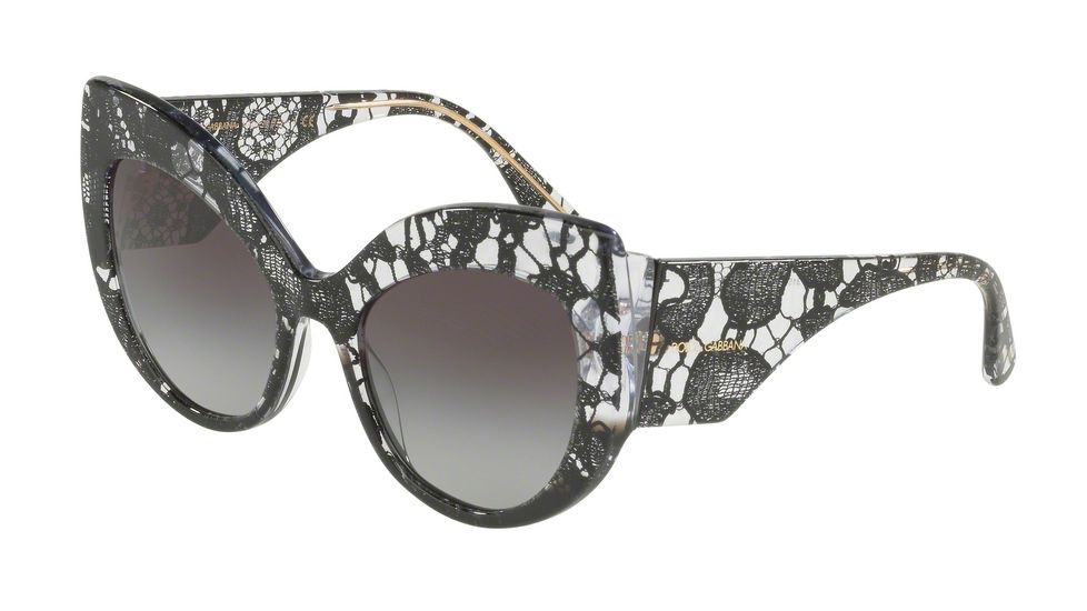Dolce&amp;Gabbana DG4321 Single Vision Prescription Sunglasses DG4321-31528G-55 - Lens Diameter 55 mm, Frame Color Black Gradient Lace